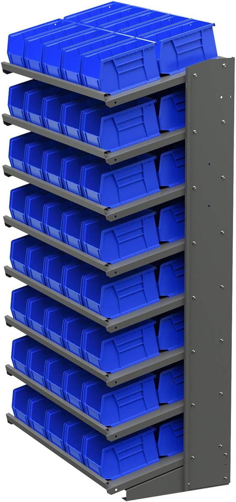 Space-Saving Stackable Plastic Storage Bins – 12-Pack, Blue, 9″x6″x5