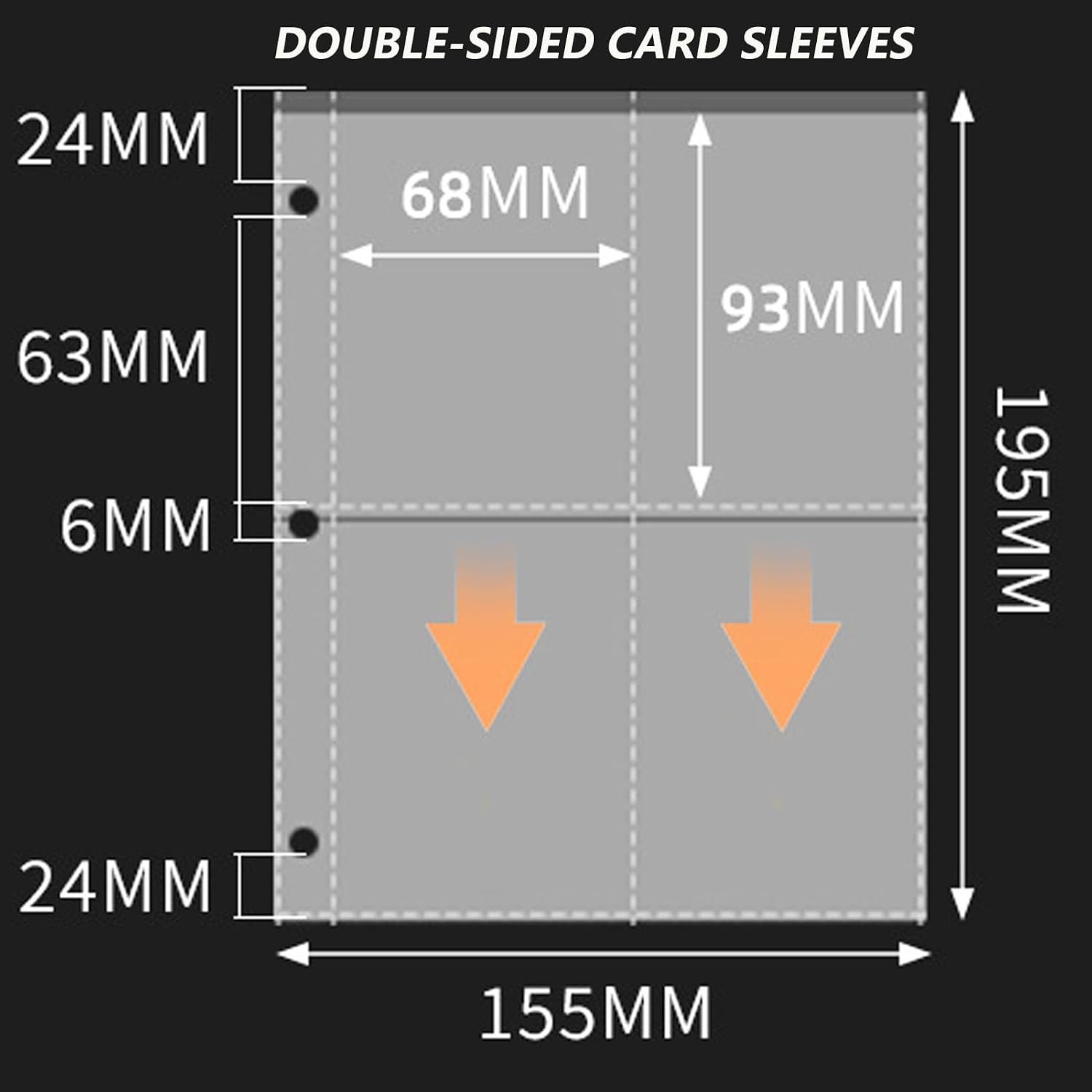50 Pack 400 Pockets 2.5×3.5 Trading Card SleevesA5 Binder 4 Pocket Card Sleev…