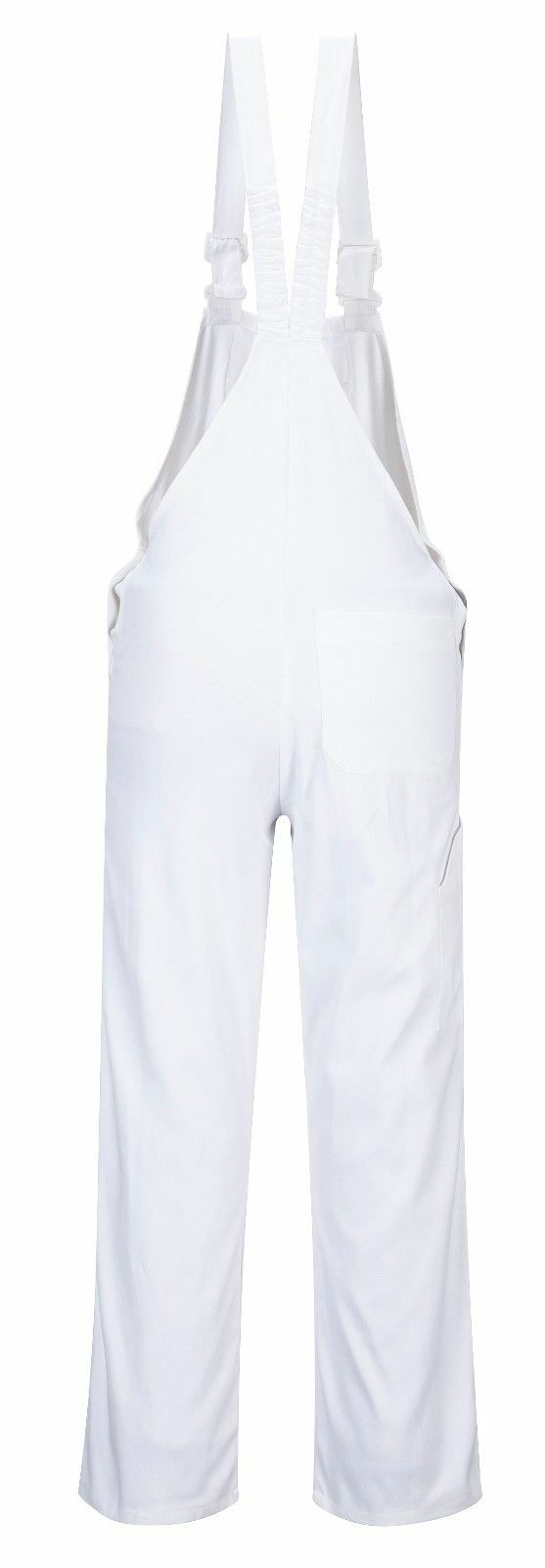 Portwest S810 Bolton White Cotton Painters Bib Overalls with Knee Pad Pockets