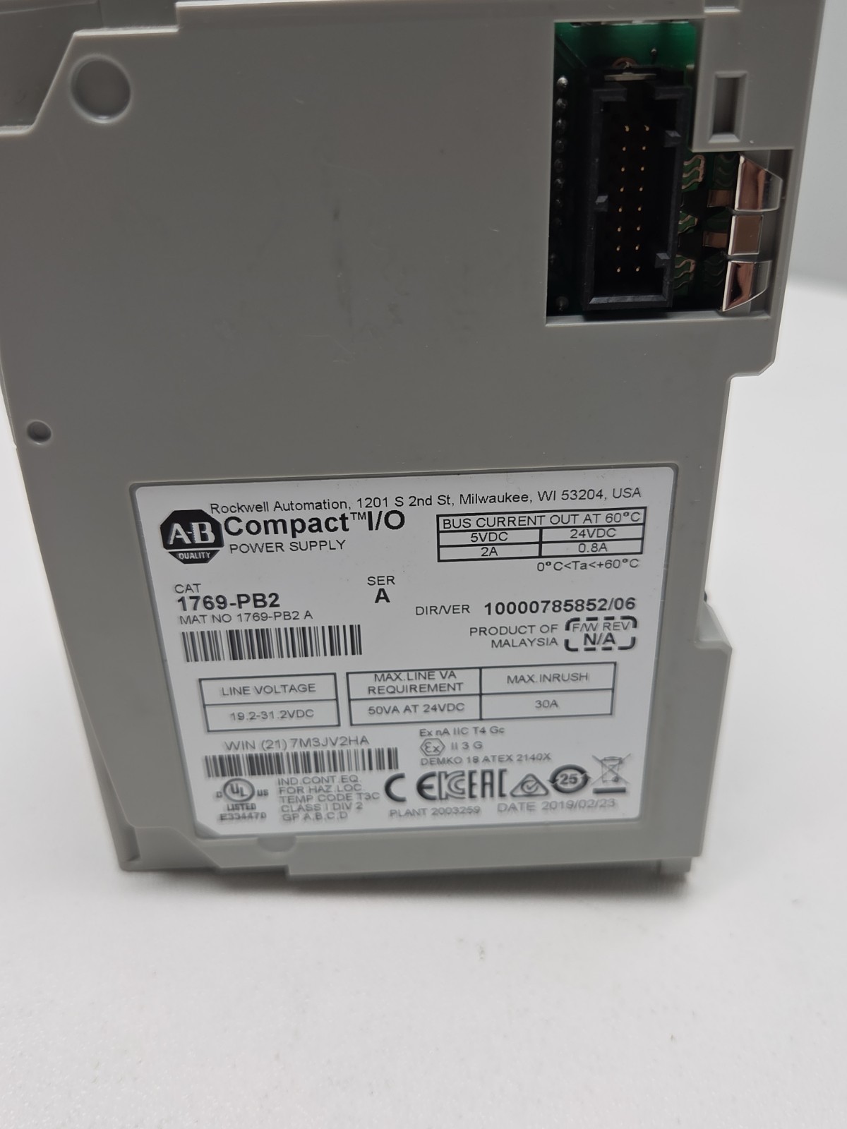 Allen Bradley 1769-PB2 Compact I/O Power Supply Ser A 24VDC