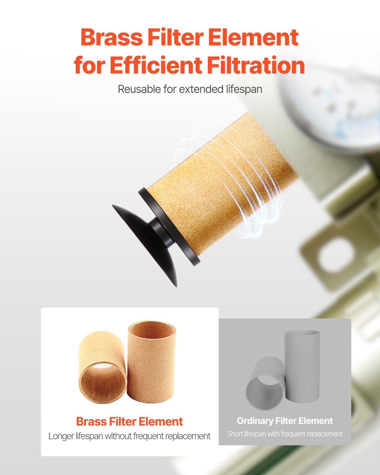 VEVOR Air Compressor Filter Regulator 3/4″ NPT 4-Stage Drying System Auto Drain