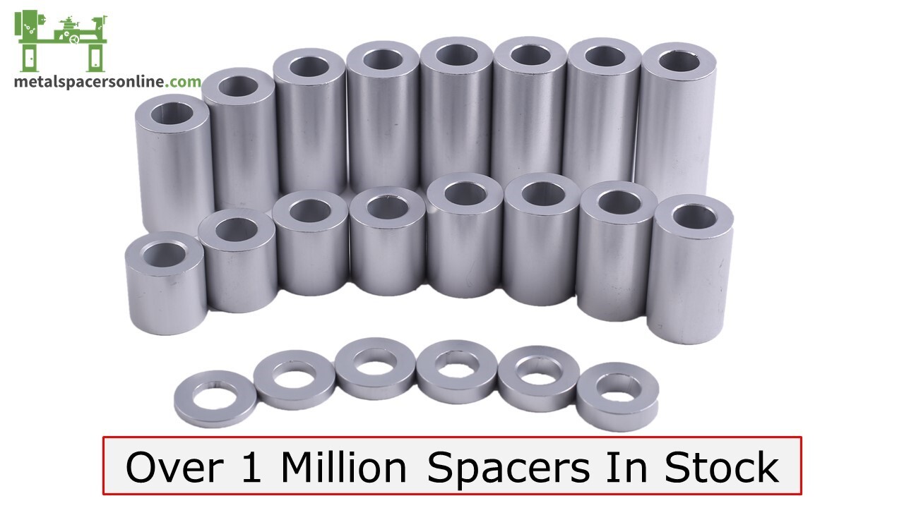 New Aluminum Spacer Bushing 3/8″ OD x 3/16″ ID–Fits M4/M5 or #8/#10 Screws