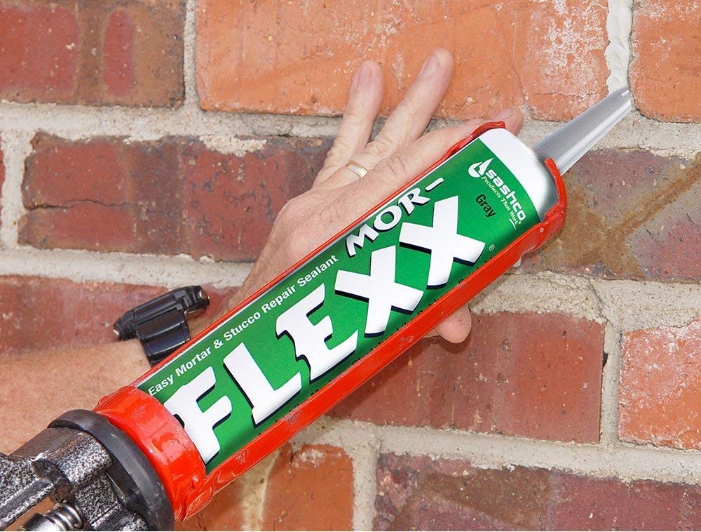Mor Flexx Acrylic Latex Caulk Flexible 10.5 Oz Gray Textured Mortar Stucco Se…