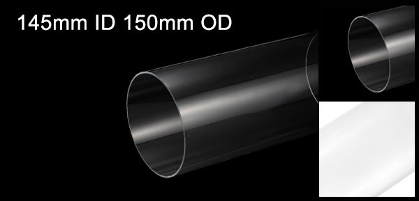 Acrylic Pipe Clear Rigid Tube 145mm ID 150mm OD 14″ for Lamps and Lanterns