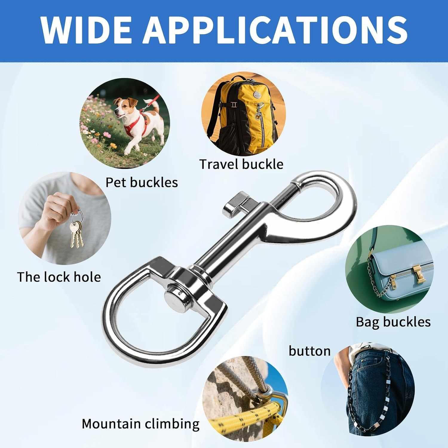12 Pcs Zinc Alloy Swivel Eye Bolt Snap Hooks for Leashes and Flags