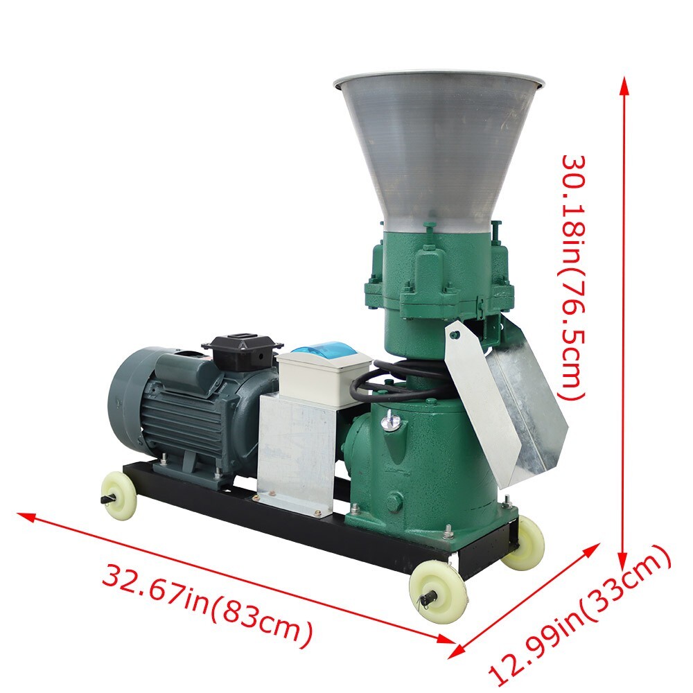INTBUYING® Feed Pellet Machine 200KG/H Fodder Press Pelletizer 10mm Plate 220V