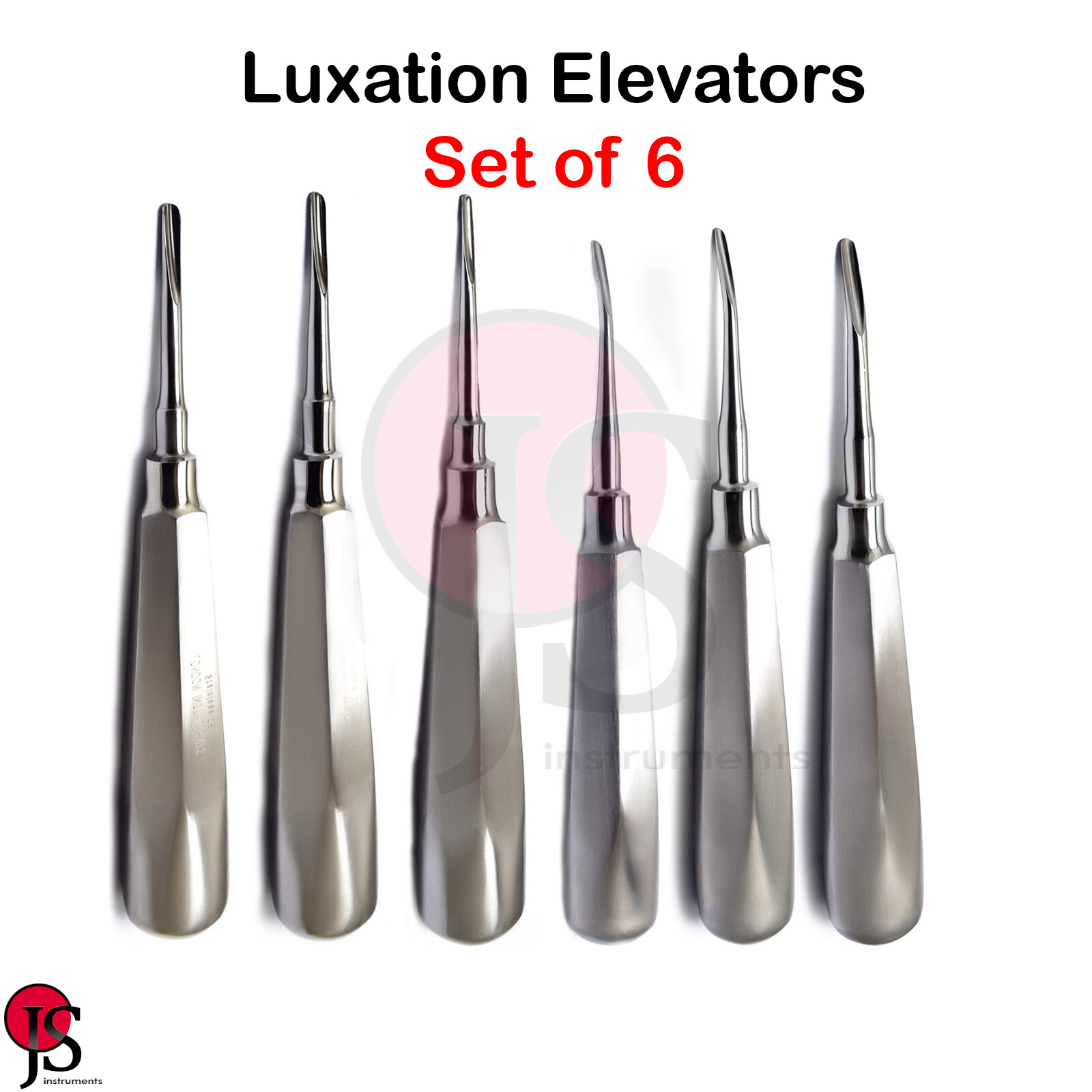 Dental Surgical Luxation Root Elevator Instrument Kit Straight and Curved New