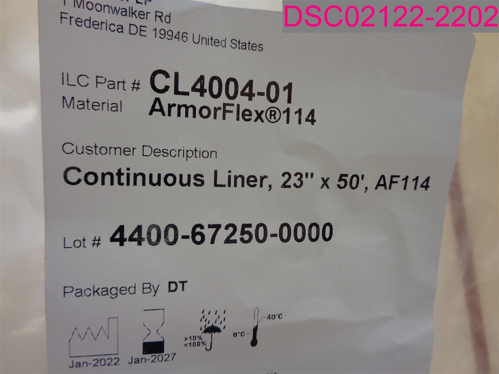 ILC Dover CL4004-01 ArmorFlex114 Continuos Liner 23″x50′ AF114