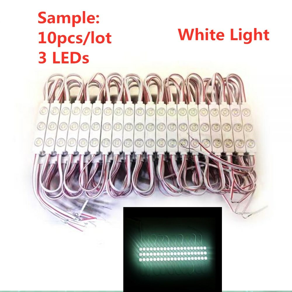 10pcs/lot SMD 2835 Waterproof LED Module 3 LED Chips with Aluminum PCB Injection