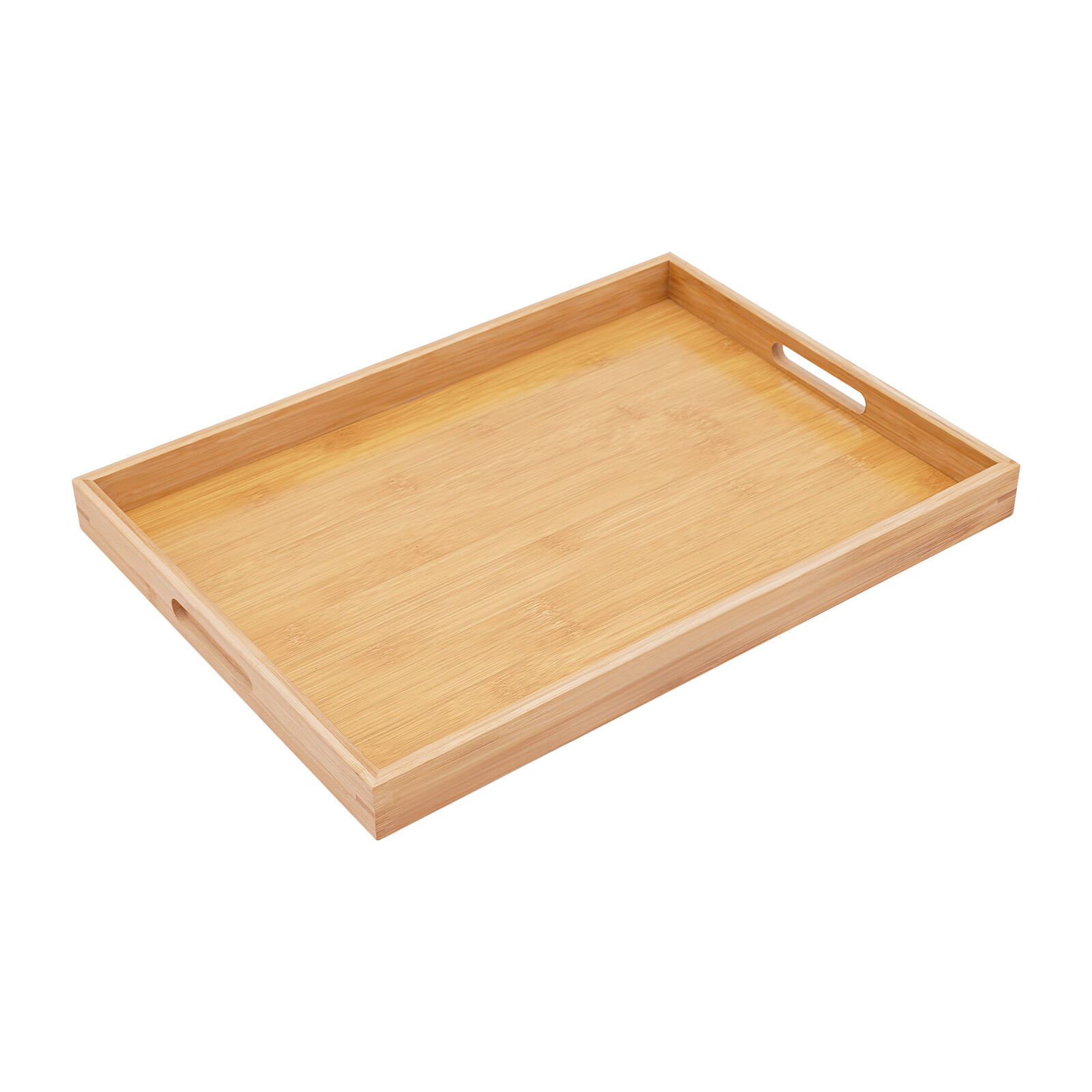 Bamboo Serving Trays 4-Piece Set Rectangular 18.1 × 13 × 1.4 In Log Color
