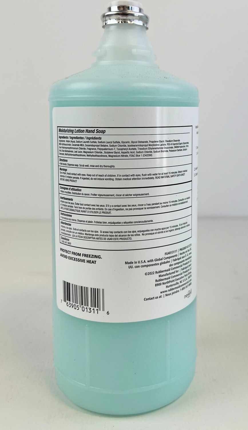 Enriched Lotion Hand Soap with Moisturizers 800ML Rubbermaid, Pack of 4 Refills