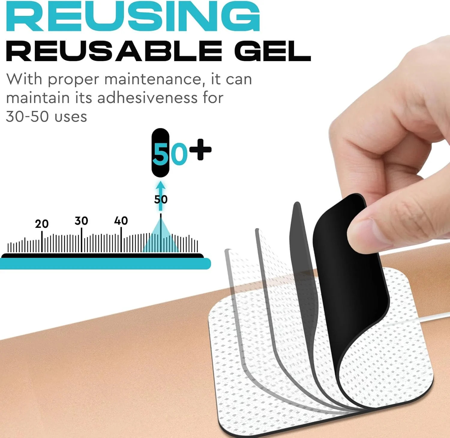 22 PCS 2X2” Tens Unit Electrode Pads Compatible with 7000 Muscle Machine, Reuse