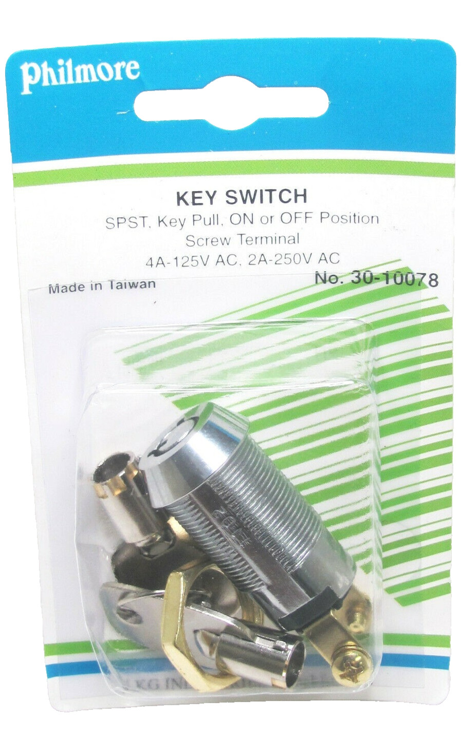On/Off Key Switch Lock w/Two Alike Keys – Removable in On or Off – 30-10078 NEW!