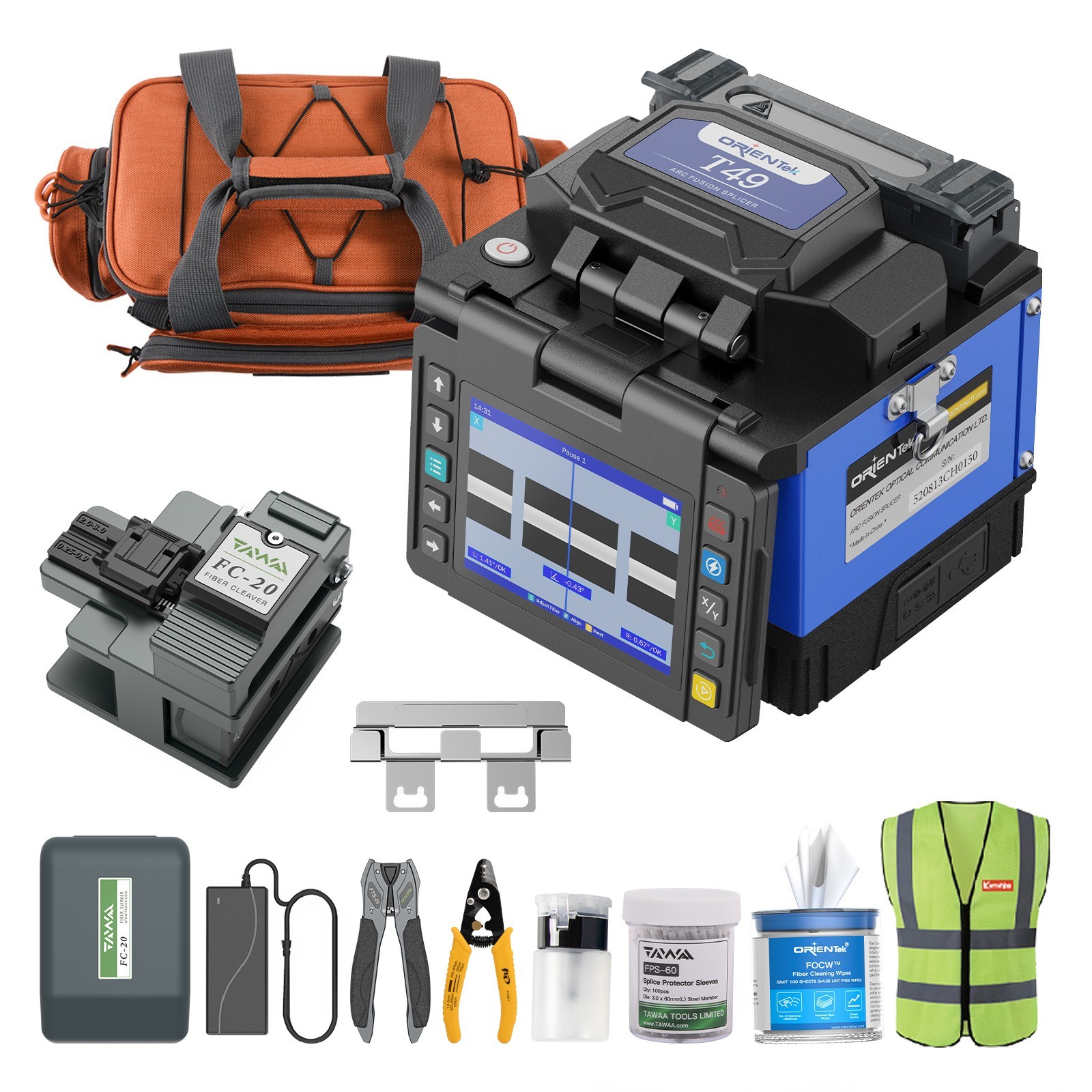 OrienTek T49 Mini Size Fiber Optic Fusion Splicer 3 Years Warranty Ship from USA