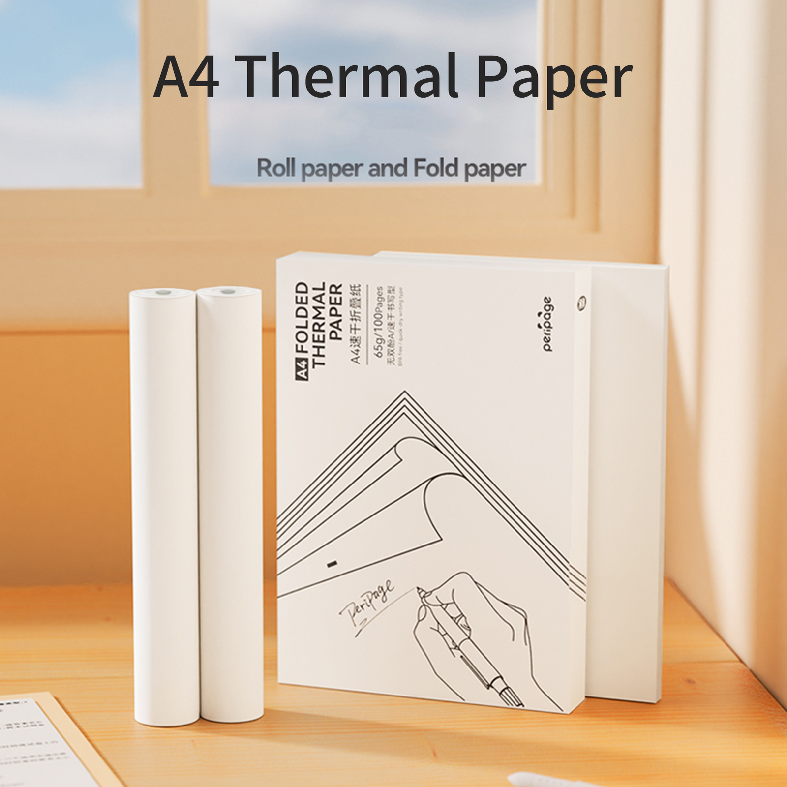 PeriPage 2 Rolls 50Sheets A4 Thermal Paper 210x30mm fr A40 Thermal Printer K5K8