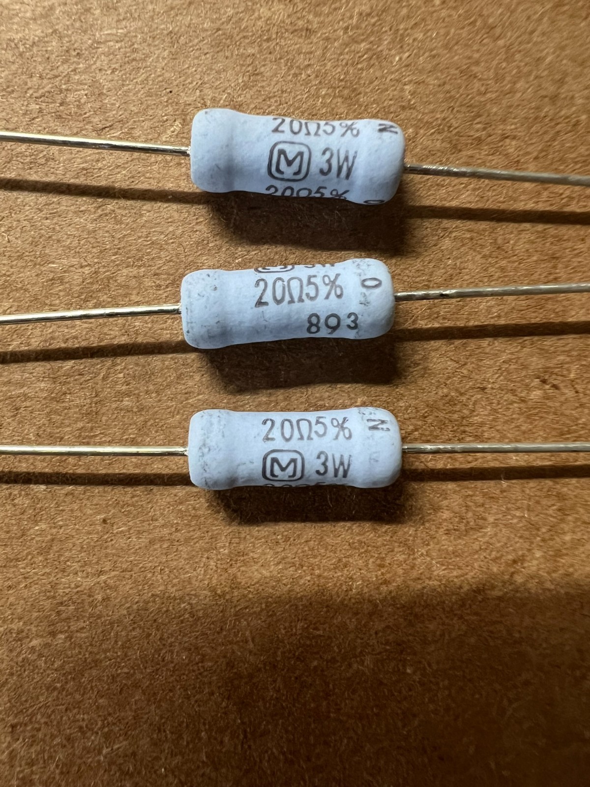 100pcs/bag Panasonic 20 ohm, 3W , 5%, Metal Oxide Film Resistors.