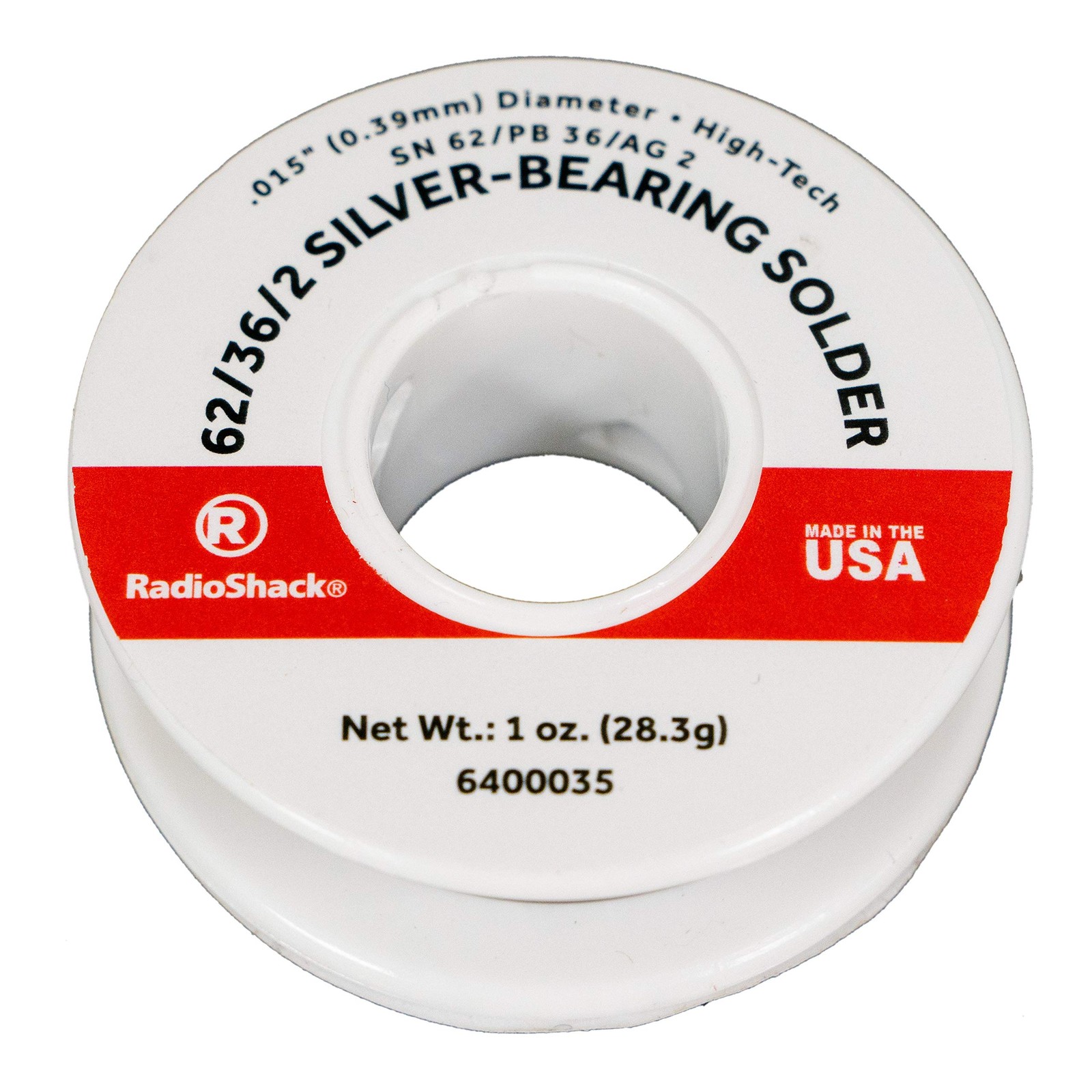 SnPbAg 62/36/2 Silver-Bearing Rosin-Core Solder, 0.015″ Diameter – 1.0oz