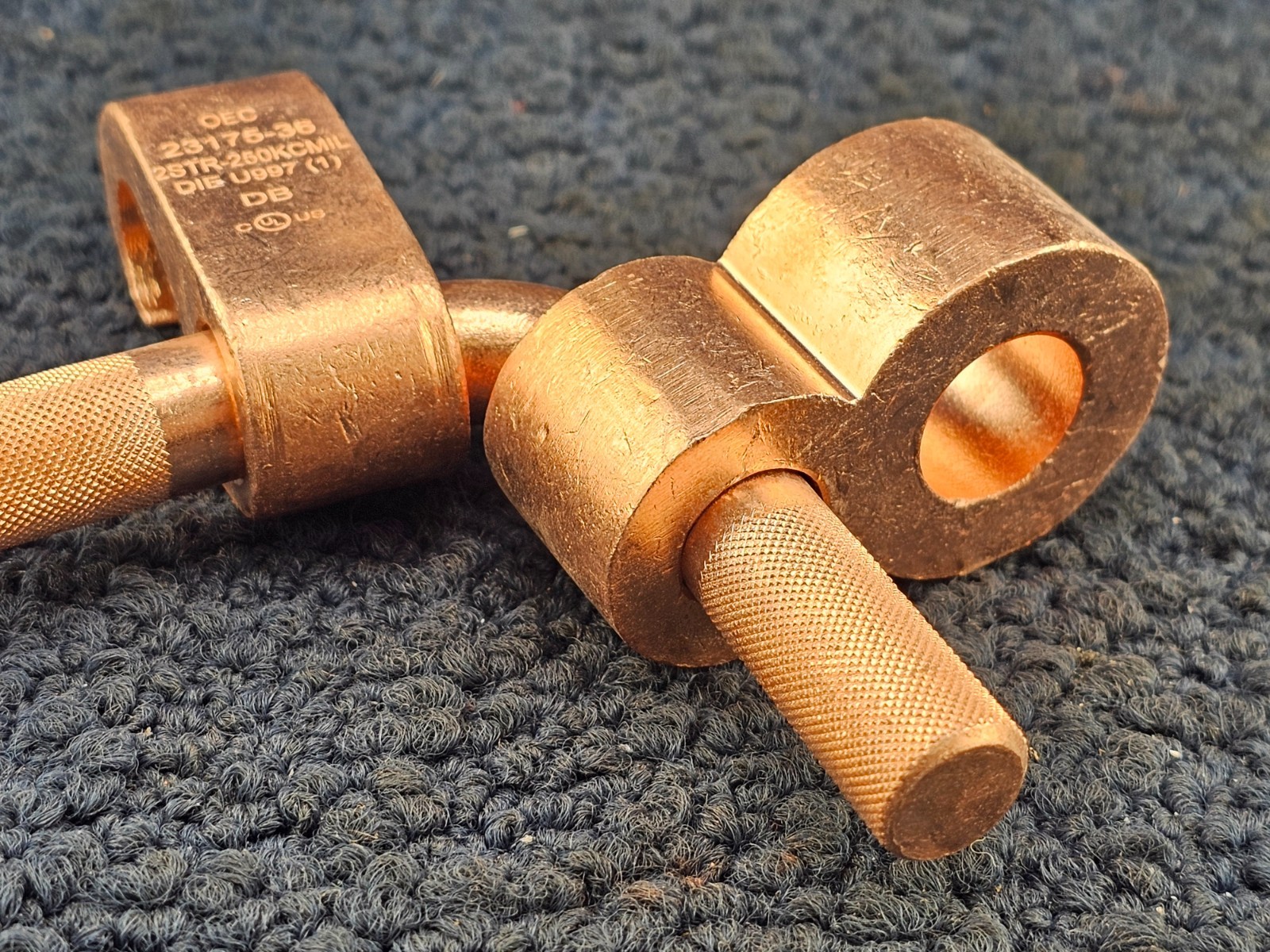Copper Compression Connector, Ground Rod to Grid, 2 AWG (STR) 250 KCMIL