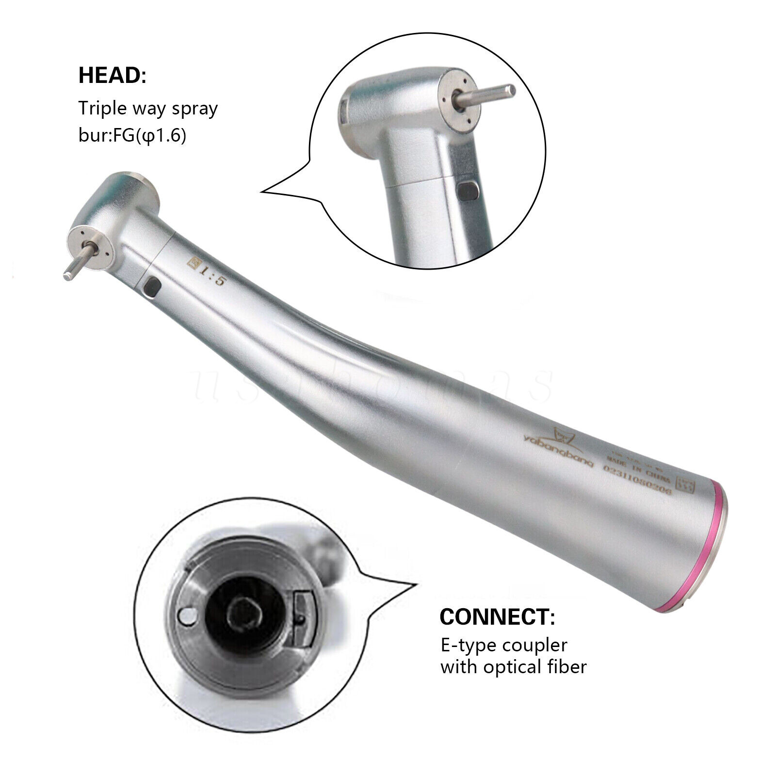 Woodpecker Style 1:5 Contra Angle LED Handpiece