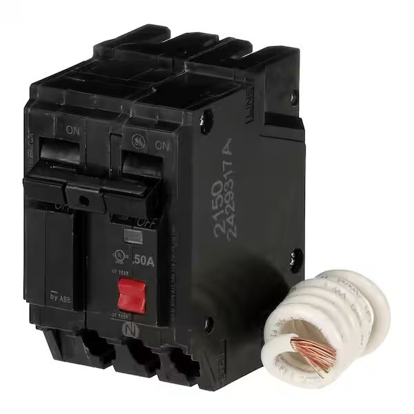 50 Amp 240-Volts Double Pole Ground Fault Breaker with Self-Test
