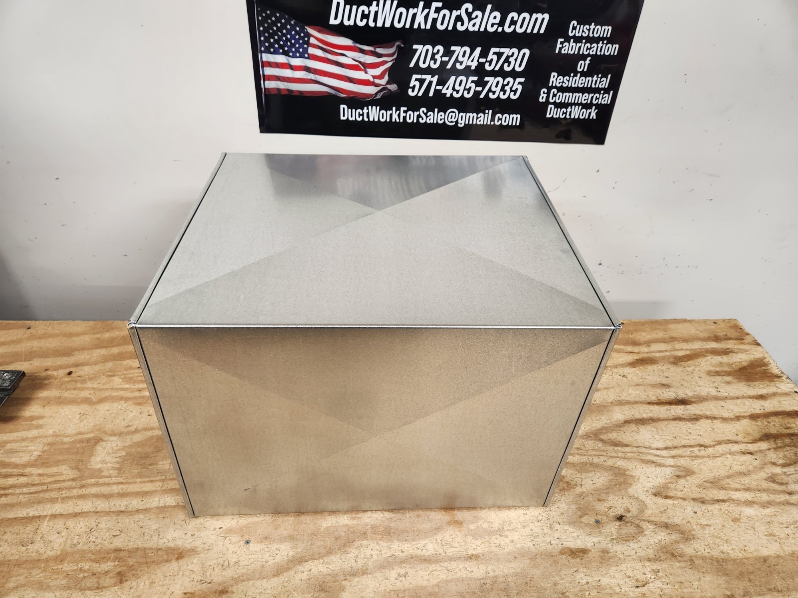 hvac stand return air box duct 17.5″x21″x16″ tall ..22 gauge metal Heavy Duty