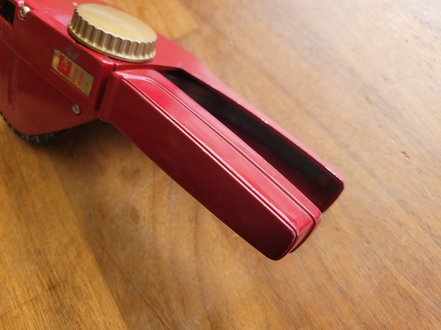 Vintage Legacy Contact Red Metal Label Gun Model Tp220