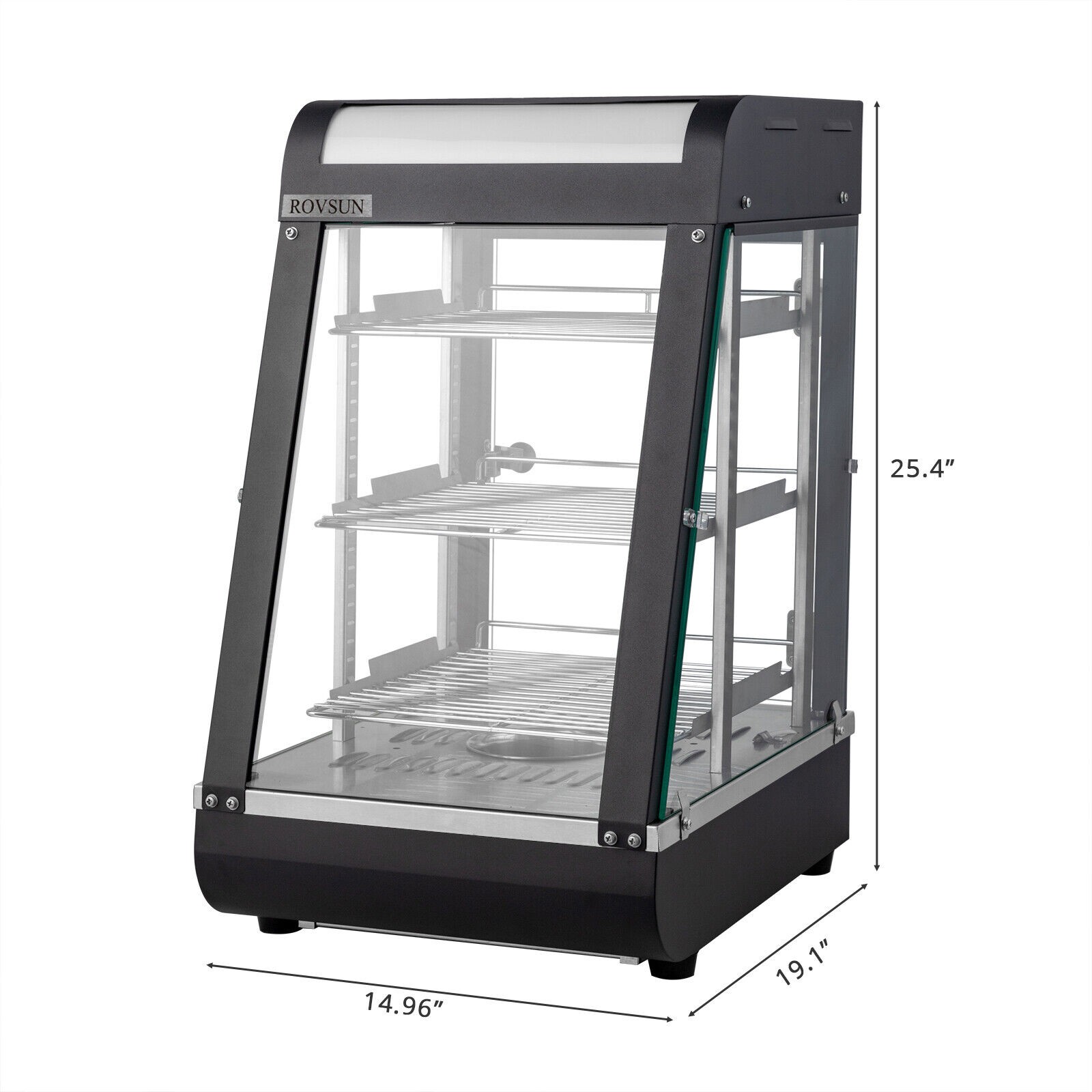 ROVSUN 3 Tier 15″ Commercial Heat Food Service Pizza Warmer Display Show Case