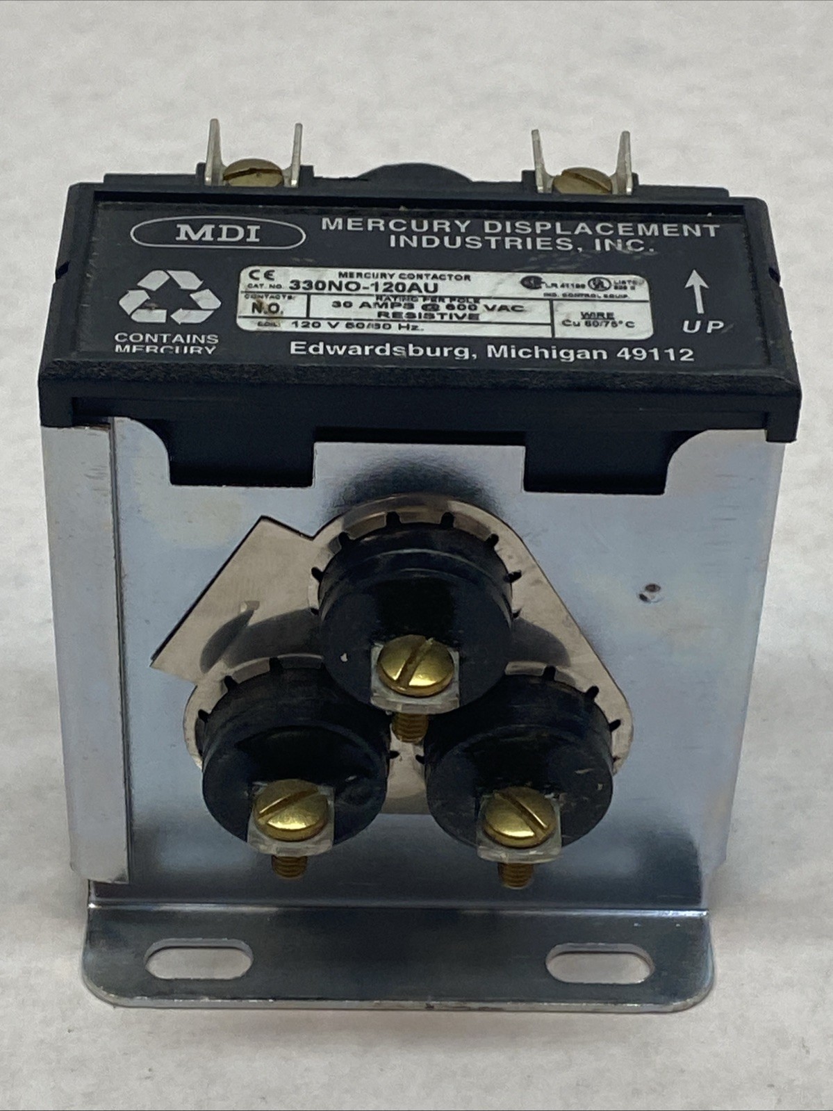 MDI 330NO-120AU Displacement Relay Contactor 120V Coil 30A 600VAC