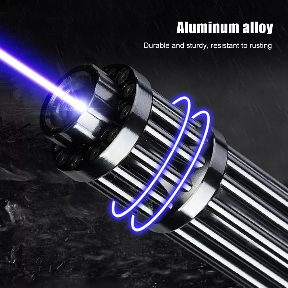 Adjustable High Power Blue Laser Burning Light Pointer Visible Dot Torch Light