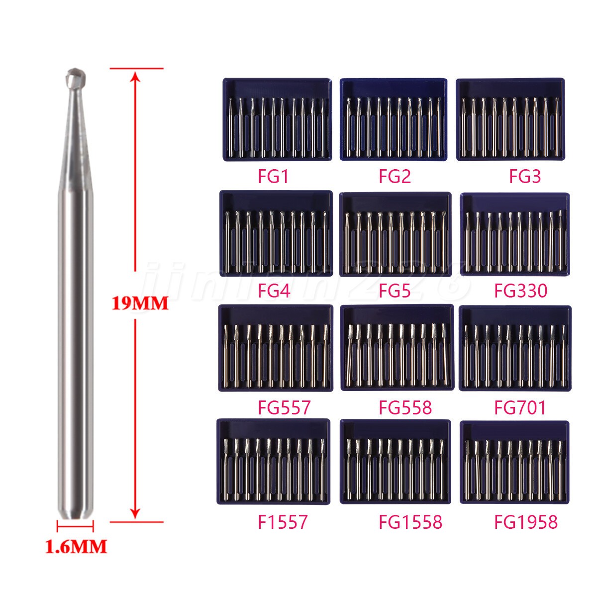 10pcs Dental Trimming Finishing Carbide Burs FG # Friction Grip Fit High Speed