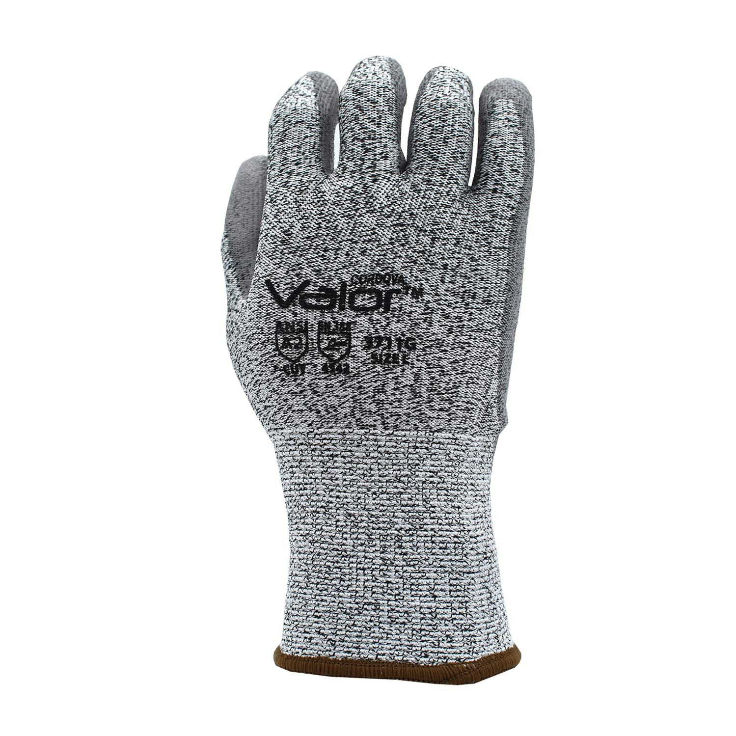 Cordova 3711G Valor Salt & Pepper 13-Gauge HPPE Shell Gloves, Gray Polyurethane