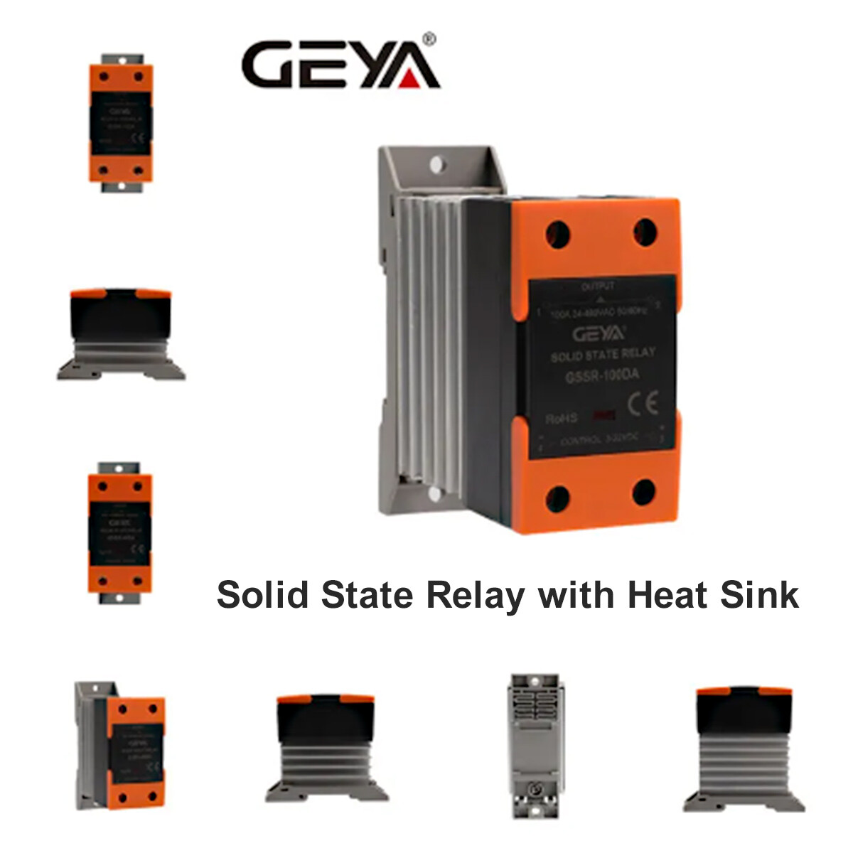 GEYA Solid State Relay SSR-10/25/40/60/80/100/120DD 3-32DC to 5-220DC &Radiator