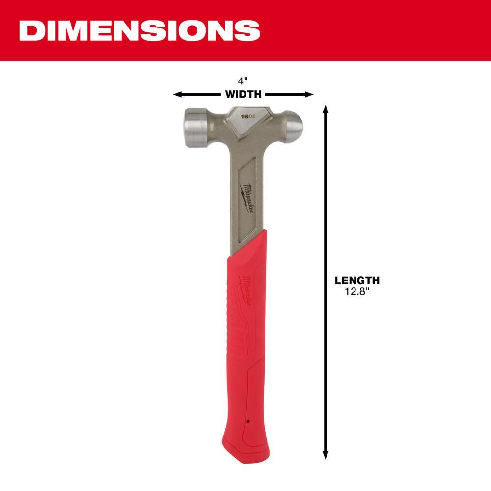 Milwaukee 16Oz Steel Ball Peen Hammer