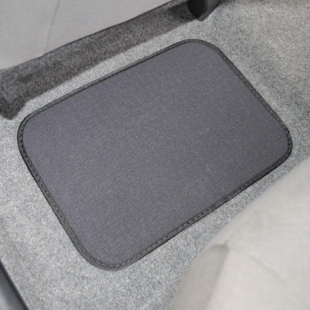 4pc Carpet Car Floor Mats Heavy Duty Heel Pad Med Gray 11.5×16.5 Rear MT-100