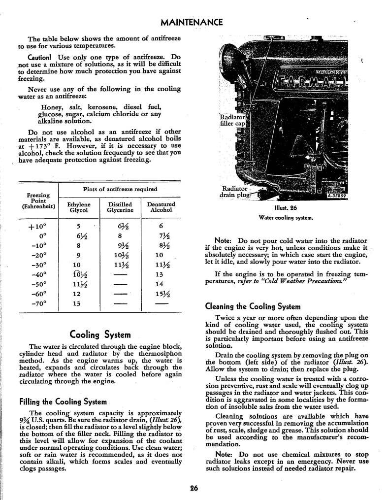 Tractor Operator Instruction Maint Manual Fits McCormick Farmall Cub 1955