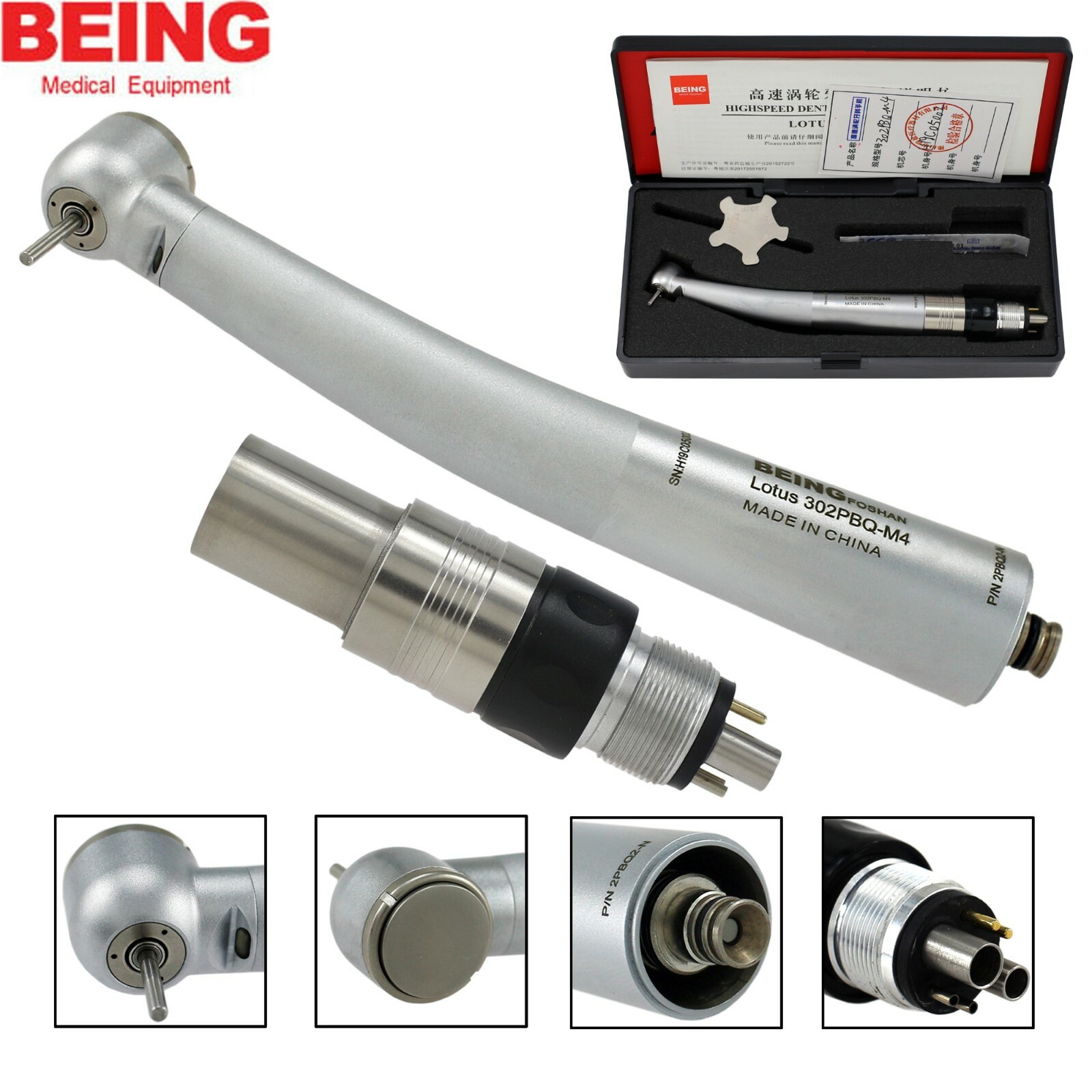 BEING Dental Fiber Optic LED Handpiece NSK Phatelus Machlite Coupling 6 Holes