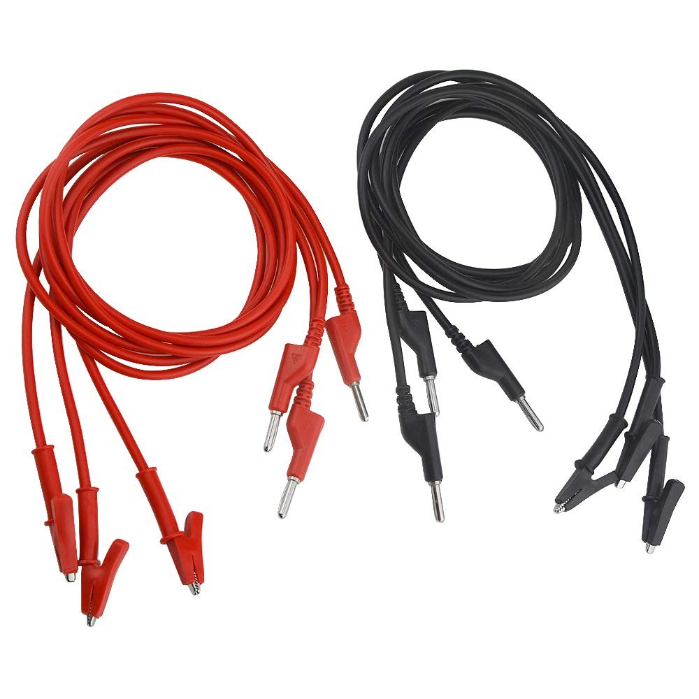 WMYCONGCONG 6 PCS Banana Plug to Crocodile Alligator Clip Test Lead 15A with …