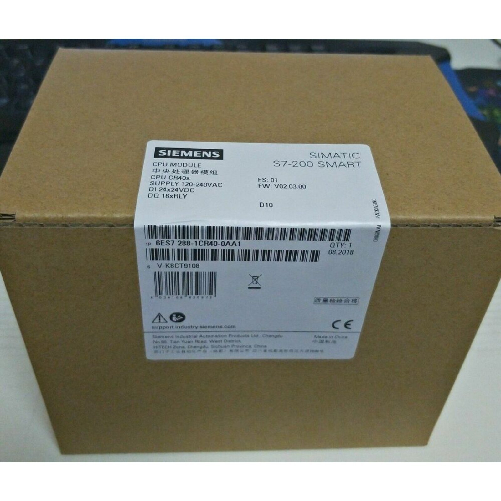 New Siemens 6ES7288-1CR40-0AA1 S7-200 SMART CPU CR40s 6ES7 288-1CR40-0AA1