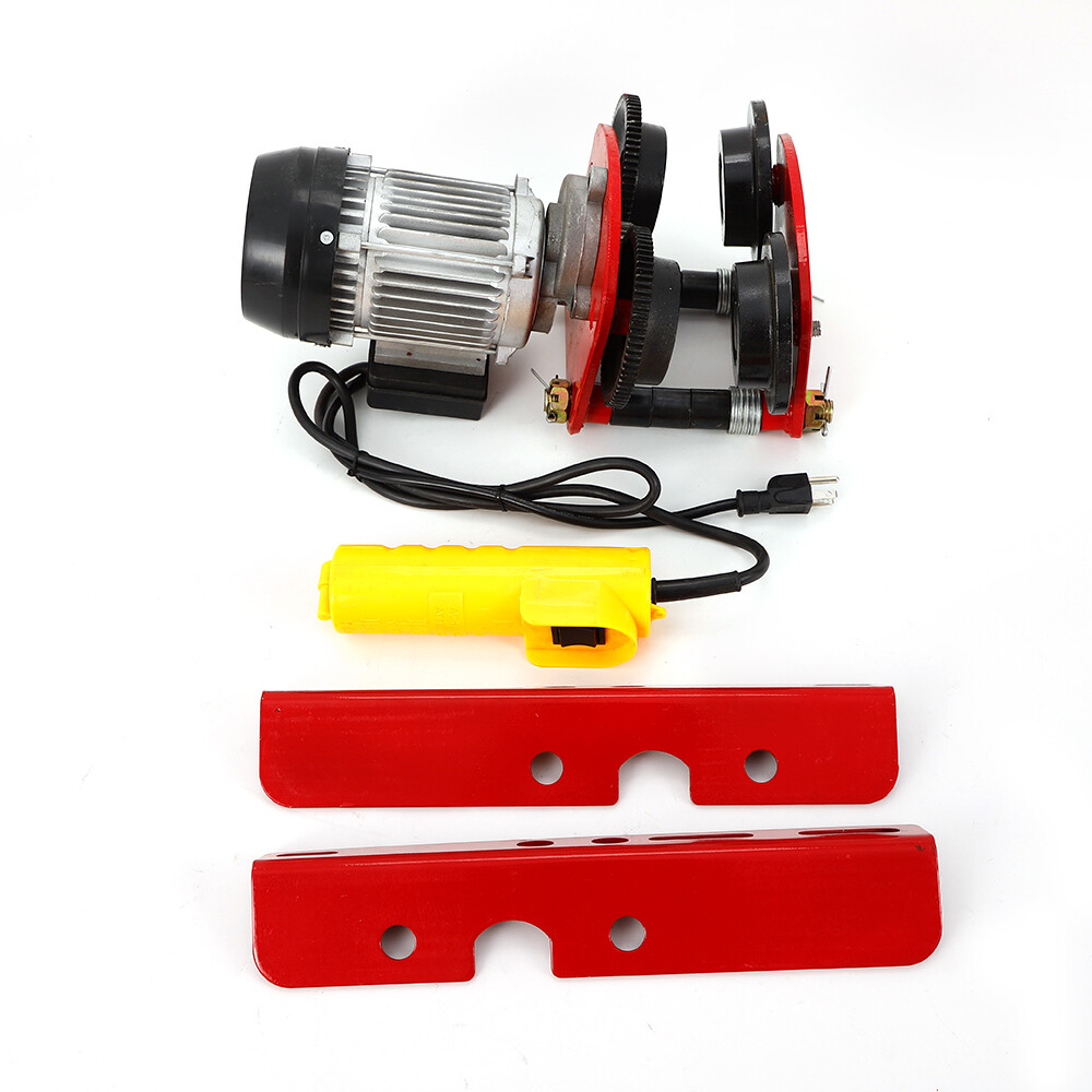 Electric Wire Rope Hoist Trolley Overhead Motor Winch Hoist Garage Crane 2200lbs