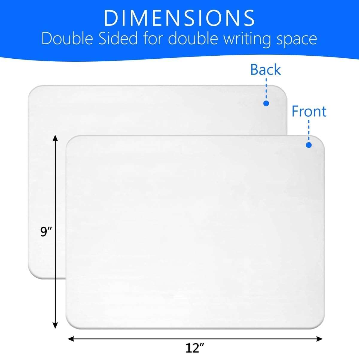 Small White Board, 9 x 12 Double Sided Dry Erase Lapboard for Kids, Office and