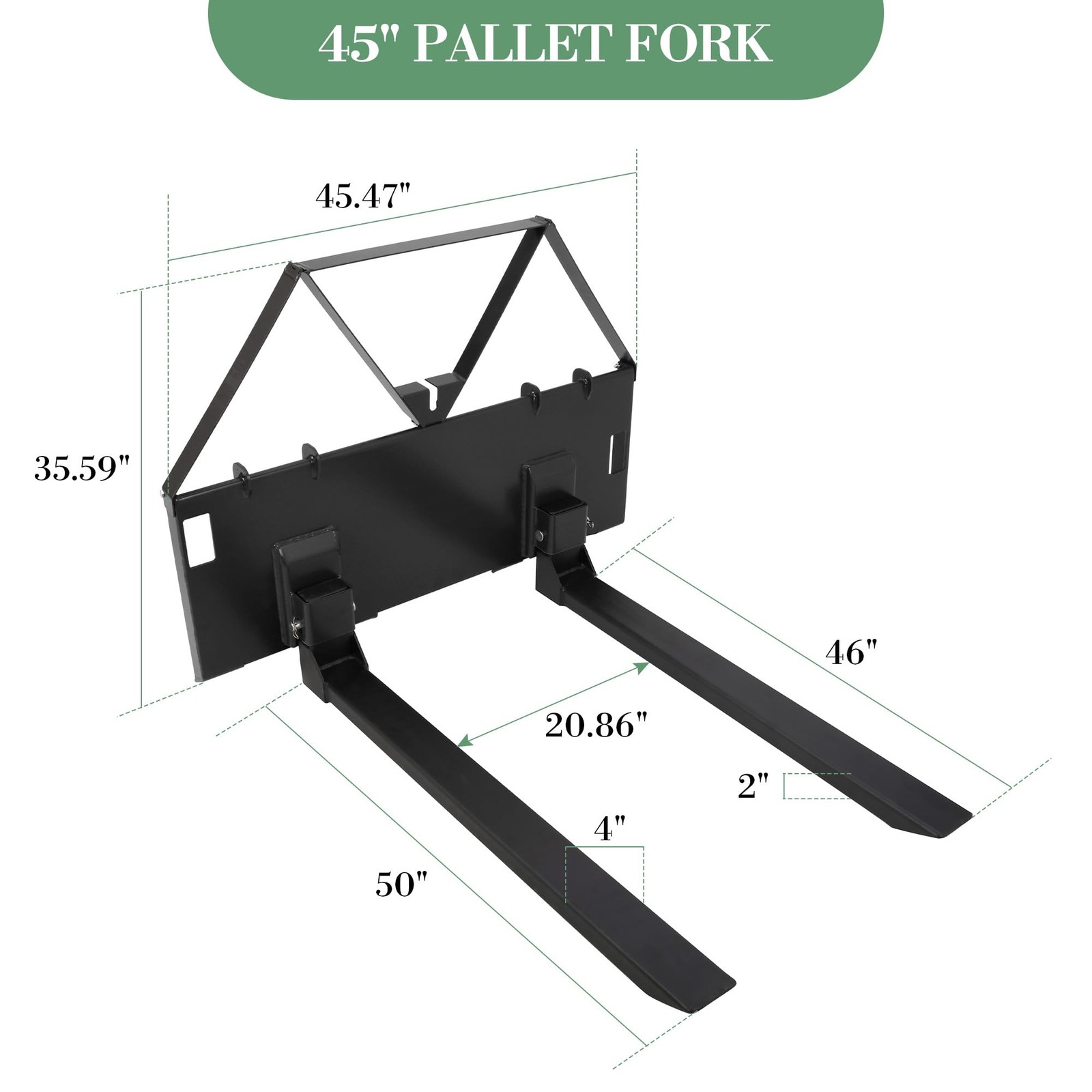 Garvee 46″ Heavy Duty Pallet Fork Attachment for Tractor & Skid Steer Quick Atta