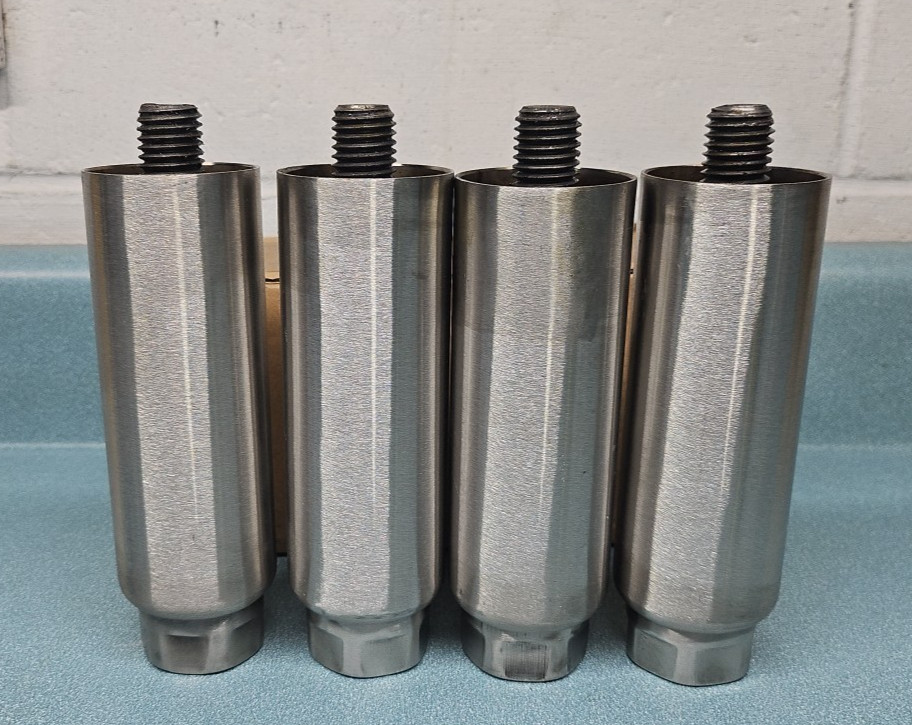 Stainless Steel Adjustable Equipment Legs 6″-8″ Satin Finish 3/4″-10 stud (4)