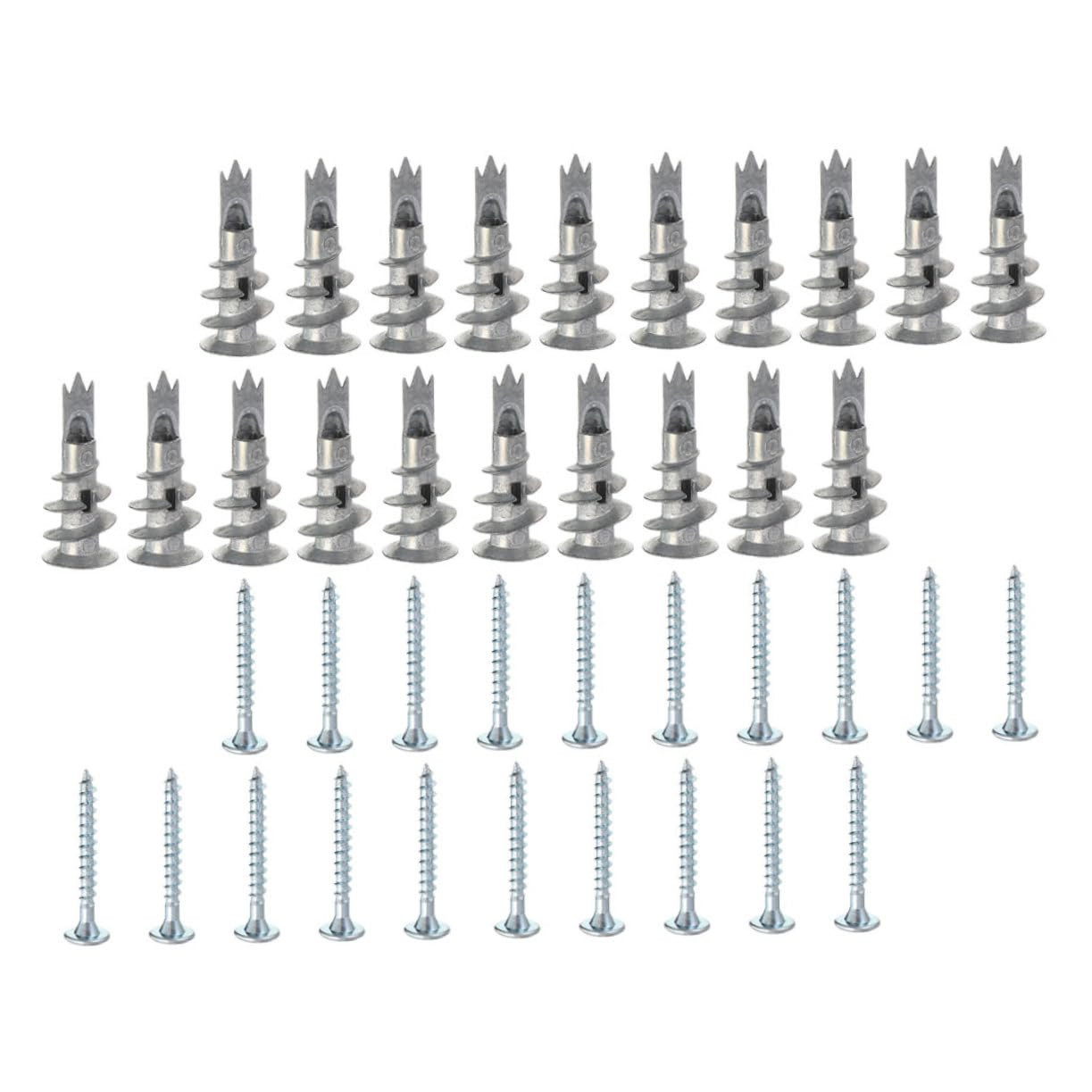 50Sets Wall Anchors Self-Drilling Screws for Easy Installation Plasterboard Cons