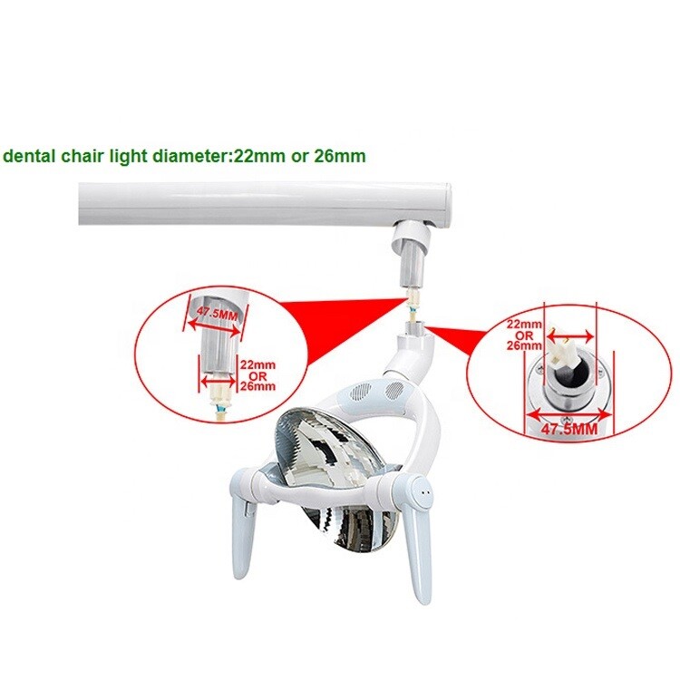 10W Ceiling Mounted Oral Light Dental Operating Lamp 6 LED Lens Light With Arm
