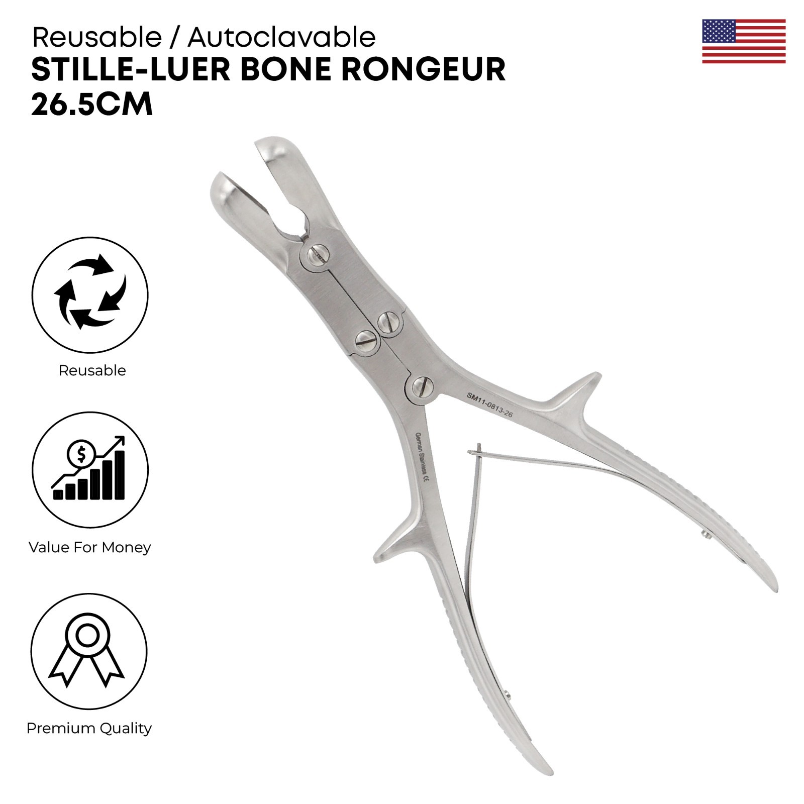Stille Luer Bone Rongeur 26.5 cm Stainless Steel Premium Surgical Instruments