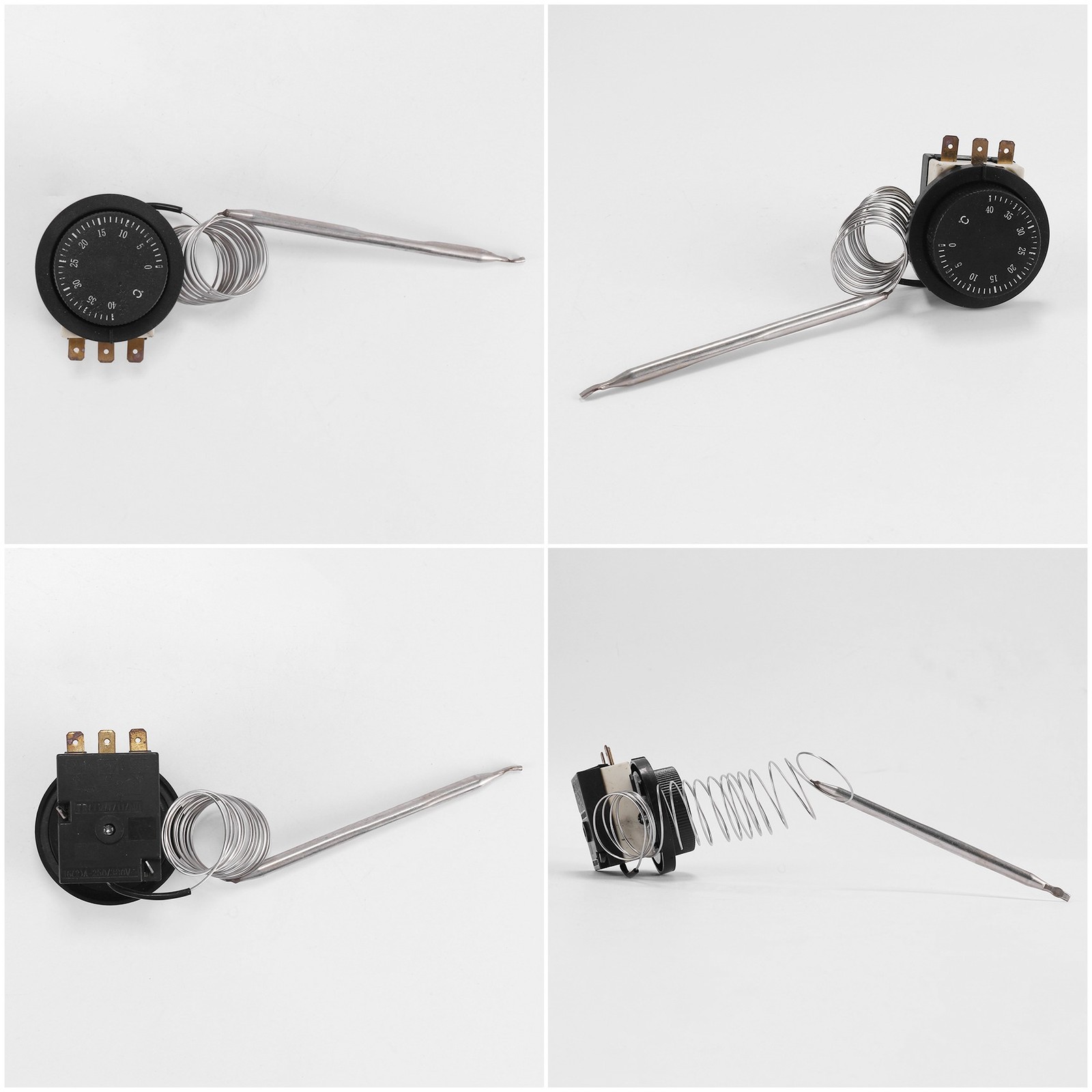 1NC 1NO AC 250V/380V 16A 0-40C Temperature Control Capillary Thermostat T4E6