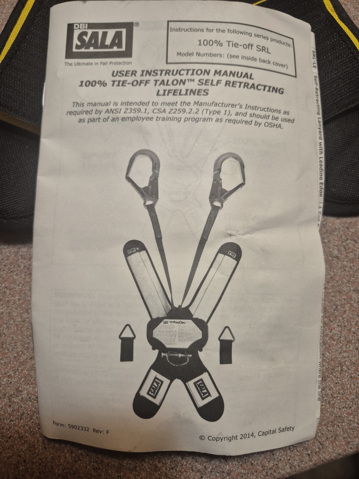 NEW Fall Protection 3M DBI SALA Talon 6′ Twin-Leg Self Retracting Lifeline Web