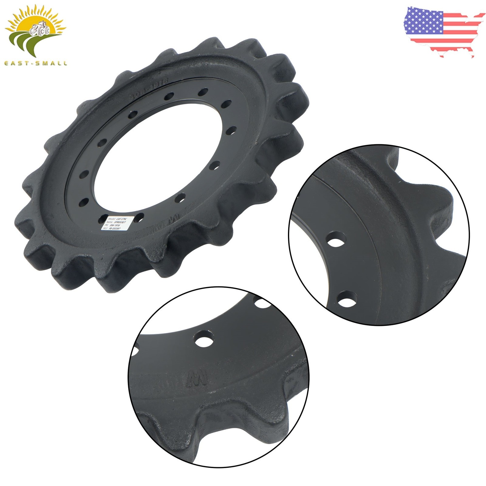 304-1916 Sprocket For CAT 289D 289D3 289DLRC 299C 299D 12 Bolt Hole 17Teeth