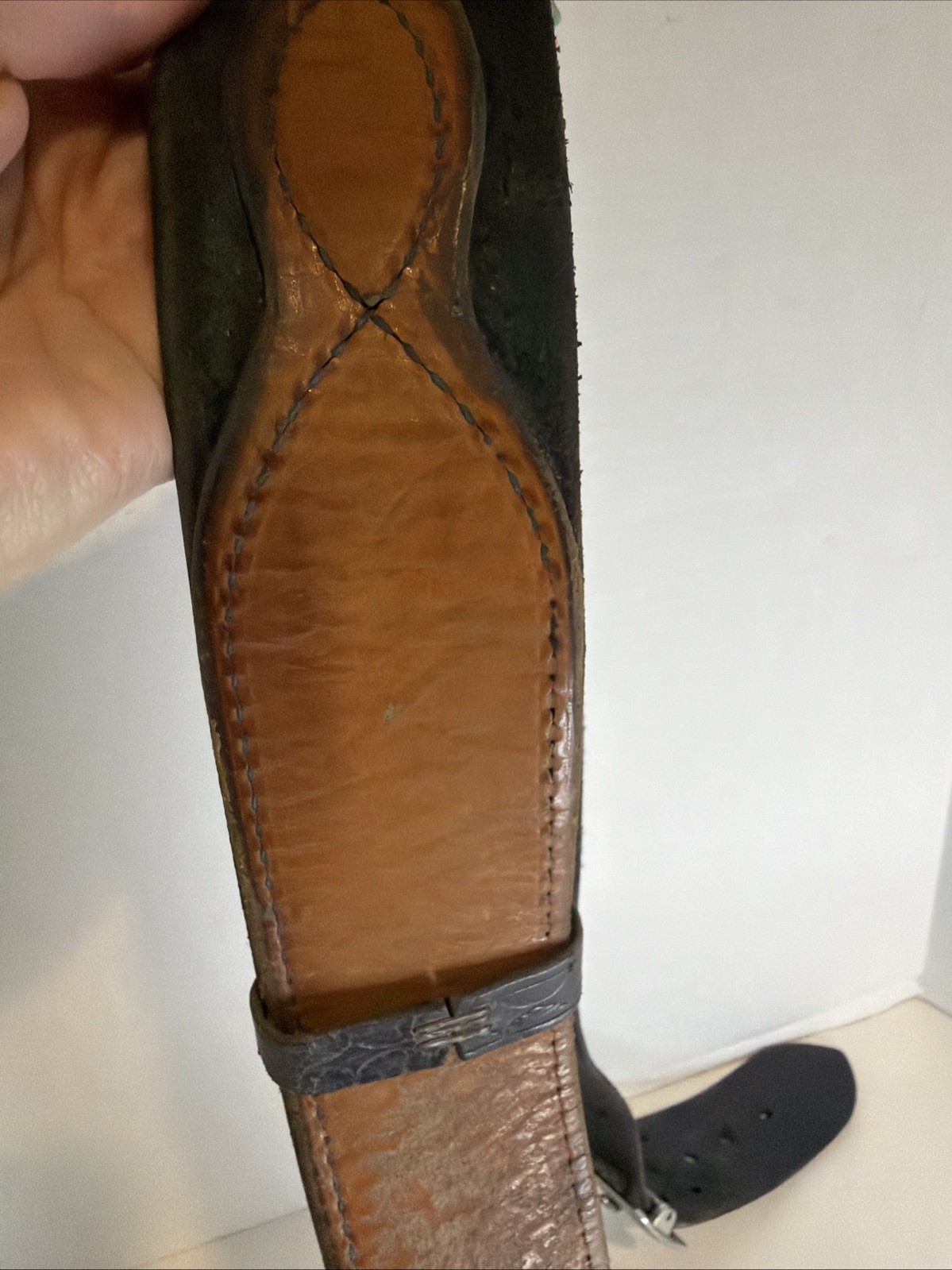 Tex Shoemaker & Sons Basketweave Leather Duty Belt 40” Holster Gun Belt + Buckle