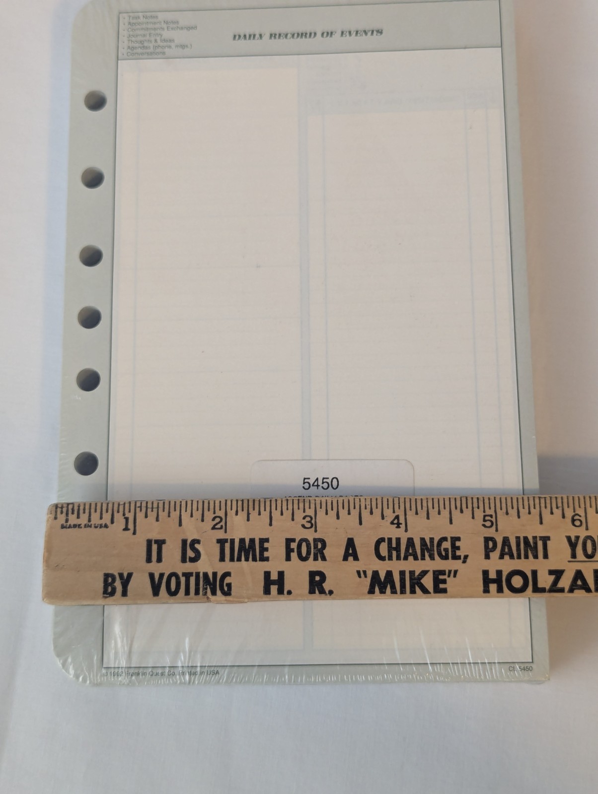 Vintage 90’s Franklin Quest Ascend Daily Pages 8.5″ x 5.5″ ~ 7 Holes NEW NIP